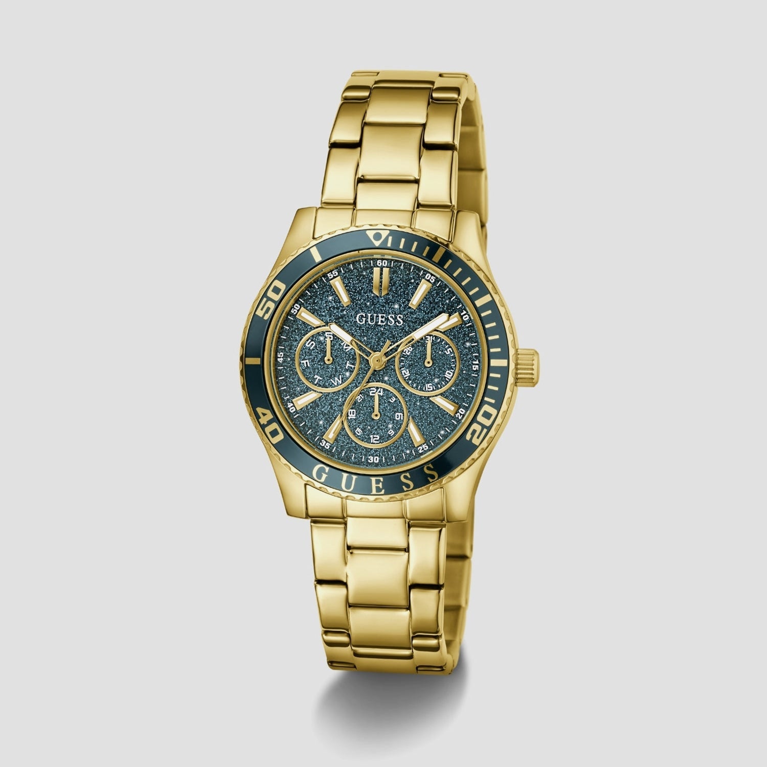 Guess Gs Mariana Women Quartz Teal Dial Analog Stainless Steel Gw1035L2