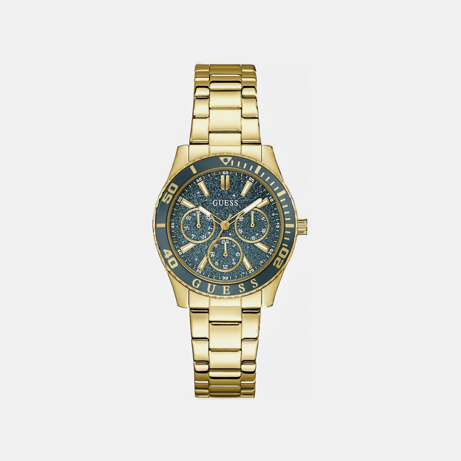 Guess Gs Mariana Women Quartz Teal Dial Analog Stainless Steel Gw1035L2