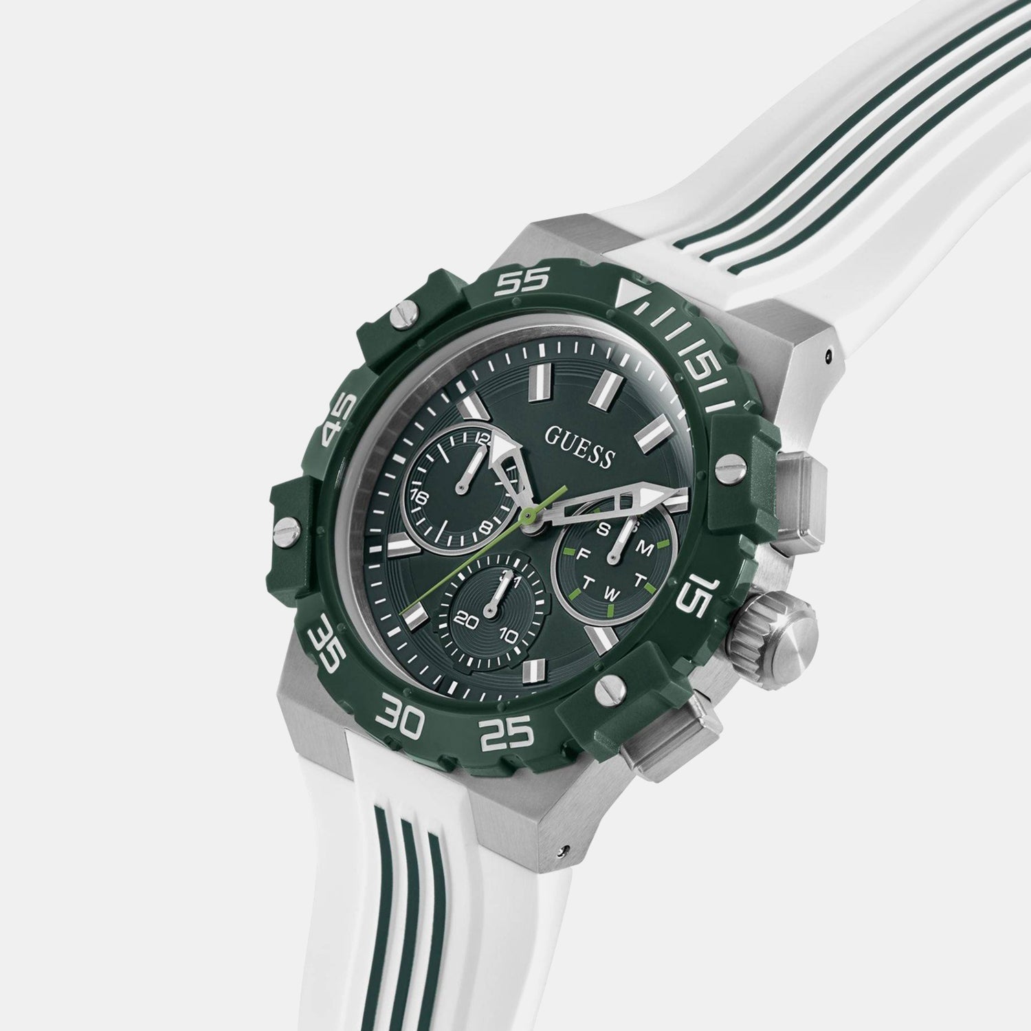 Guess Gs Fore Men Quartz Green Dial Analog Stainless Steel Gw1059G1