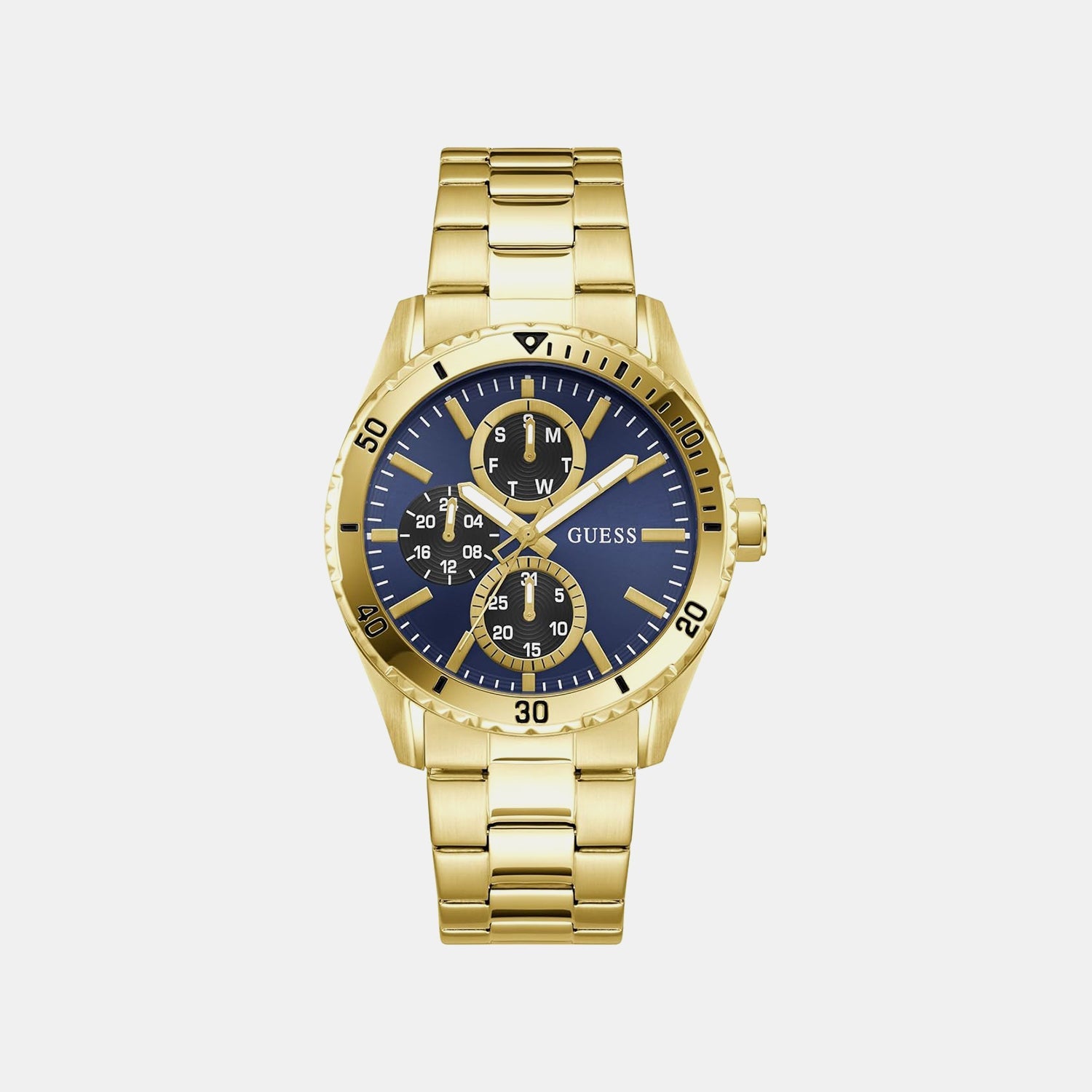 Guess Gs Velocity Men Quartz Blue Dial Analog Stainless Steel Gw1061G2