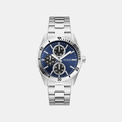 Guess Men Quartz Blue Dial Analog Stainless Steel Watch Gw1061G7