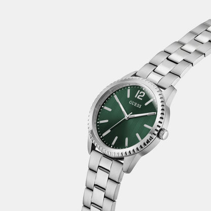 Guess Gs Chip Men Quartz Green Dial Analog Stainless Steel Gw1062G1