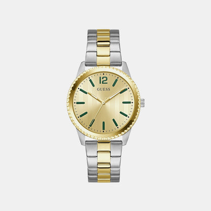 Guess Gs Chip Men Quartz Champagne Dial Analog Stainless Steel Gw1062G4