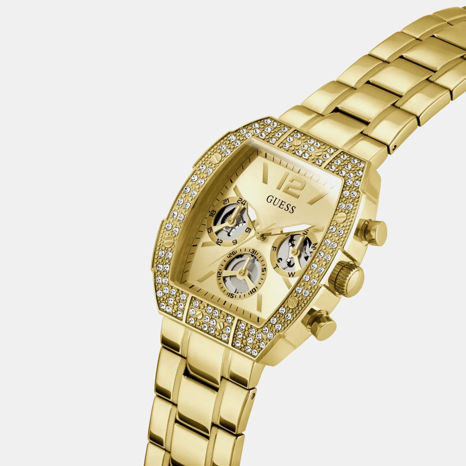 Guess Gt Phoenix Quantum Men Quartz Champagne Dial Analog Stainless Steel Gw1068G2