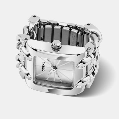 Guess Gb Mod Heavy Metal Women Quartz Silver Dial Analog Stainless Steel Gw1079L1