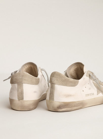 Golden Goose Womens Super-Star With Gray Suede Star And Heel Tab Womens