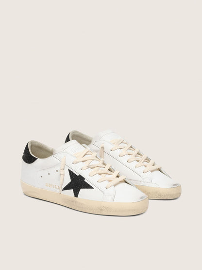 Golden Goose Womens Super-Star With A Black Swarovski Crystal Star And Heel Tab Womens