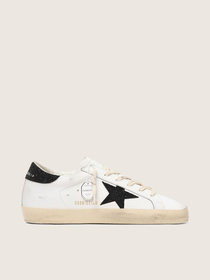 Golden Goose Womens Super-Star With A Black Swarovski Crystal Star And Heel Tab Womens
