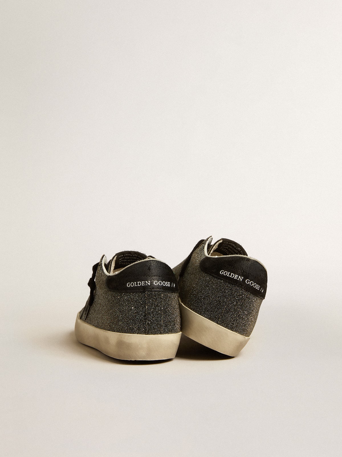 Golden Goose Womens Super-Star In Black Swarovski Crystals With Black Suede Star Womens