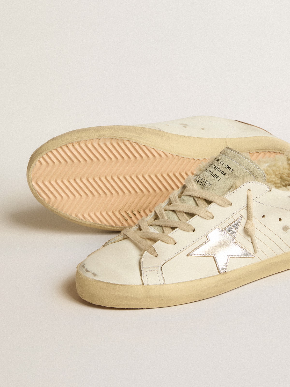 Golden Goose Super-Star With Silver Leather Star And Crocodile-Print Leather Heel Tab Womens