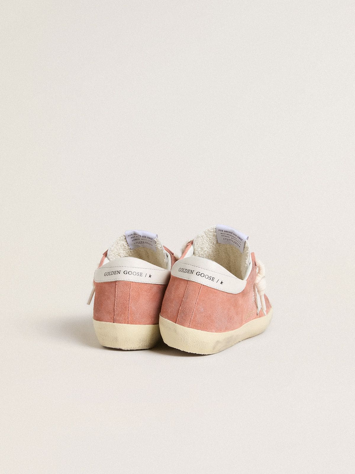 Golden Goose Womens Super-Star In Coral Suede With White Leather Star And Heel Tab Womens