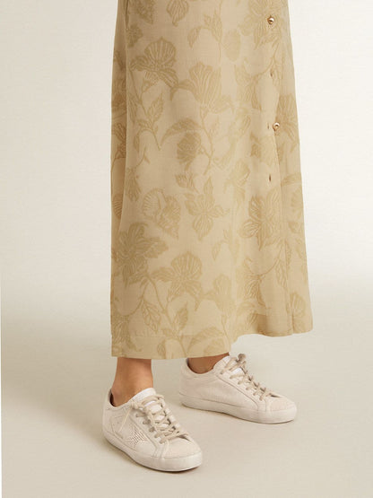 Golden Goose Super-Star In Pearl-Colored Canvas With A Tone-On-Tone Mesh Effect Star Womens