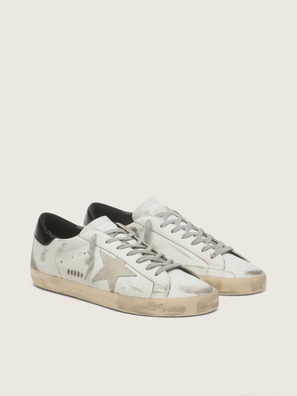 Golden Goose Womens Super-Star With Black Heel Tab And Metal Stud Lettering Womens