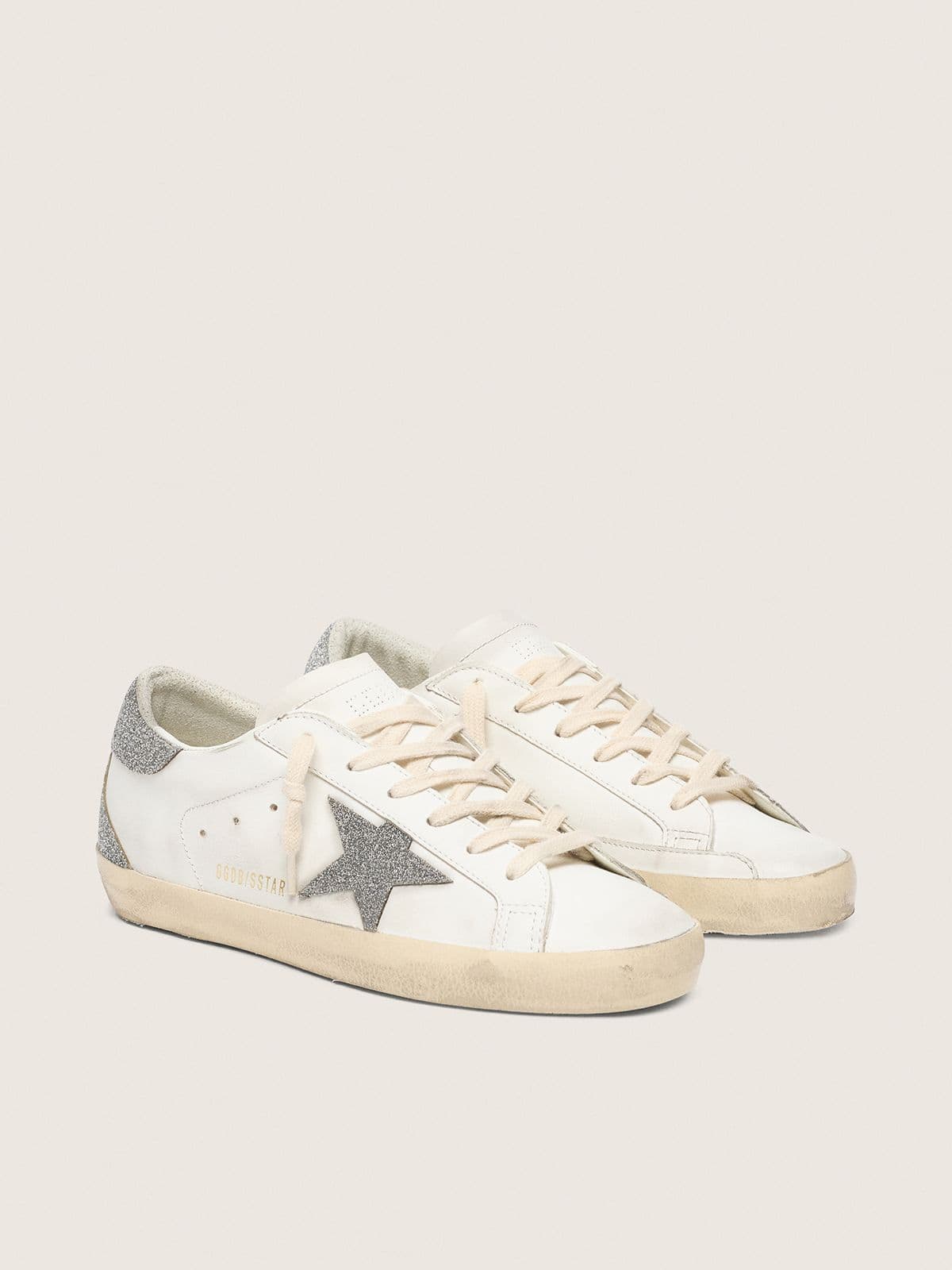 Golden Goose Womens Super-Star With Silver Swarovski Crystal Star And Heel Tab Womens