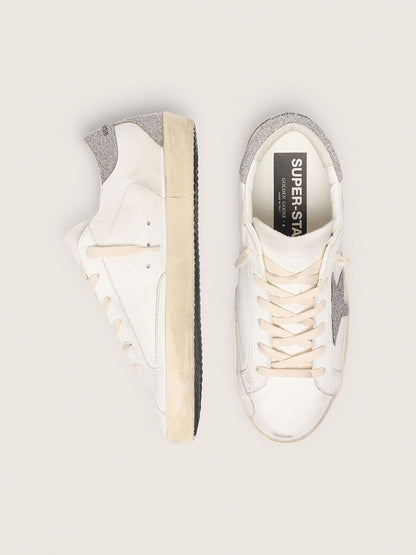Golden Goose Womens Super-Star With Silver Swarovski Crystal Star And Heel Tab Womens