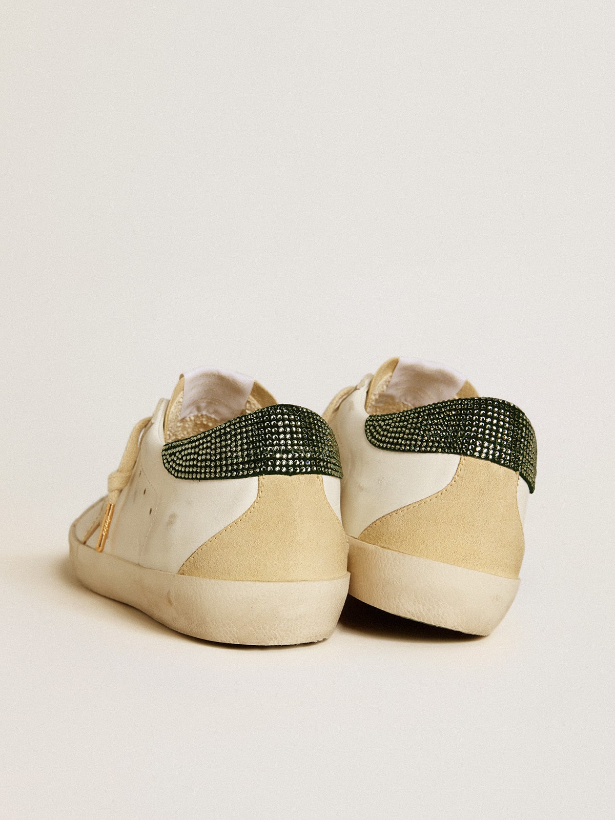 Golden Goose Womens Super-Star Ltd With Leather Star And Swarovski Crystals Heel Tab Womens