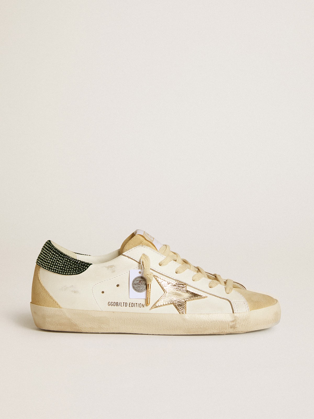 Golden Goose Womens Super-Star Ltd With Leather Star And Swarovski Crystals Heel Tab Womens
