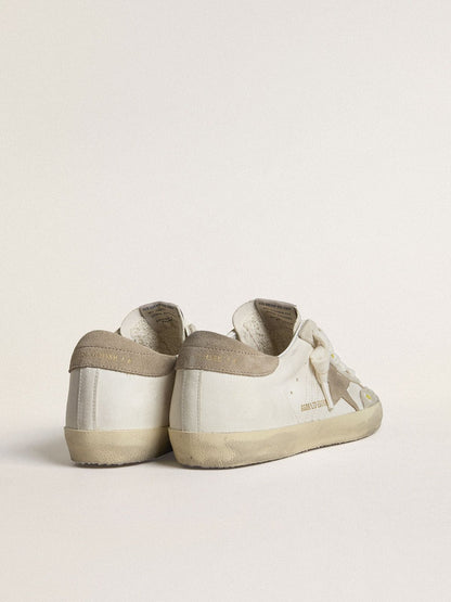 Golden Goose Womens Super-Star Ltd With Beige Suede Star And Heel Tab And Floral Embroidery Womens