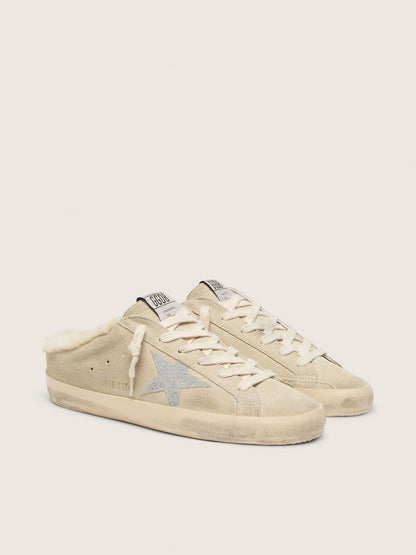 Golden Goose Super-Star Sabots With Swarovski Crystal Star And Shearling Lining Womens