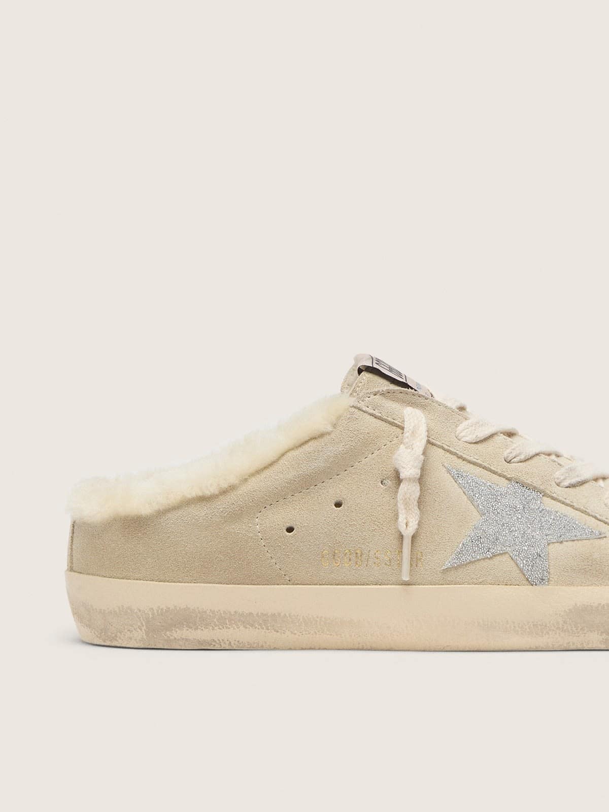 Golden Goose Super-Star Sabots With Swarovski Crystal Star And Shearling Lining Womens