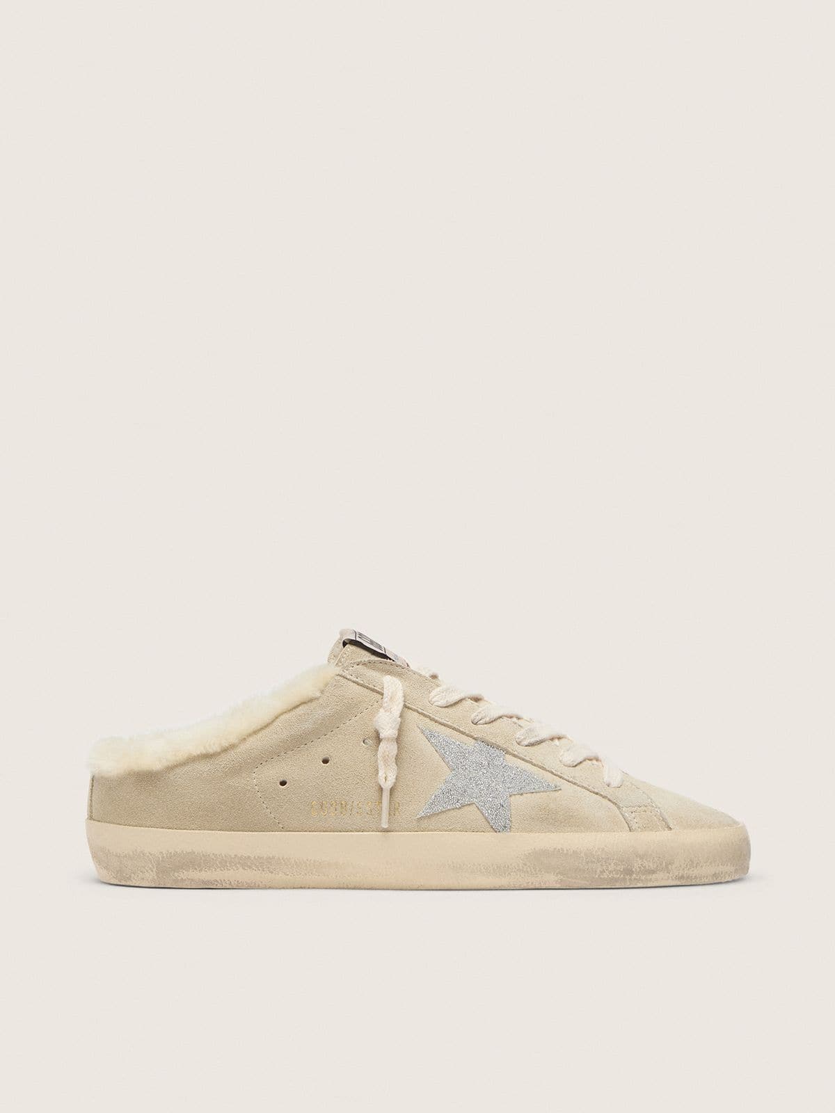 Golden Goose Super-Star Sabots With Swarovski Crystal Star And Shearling Lining Womens