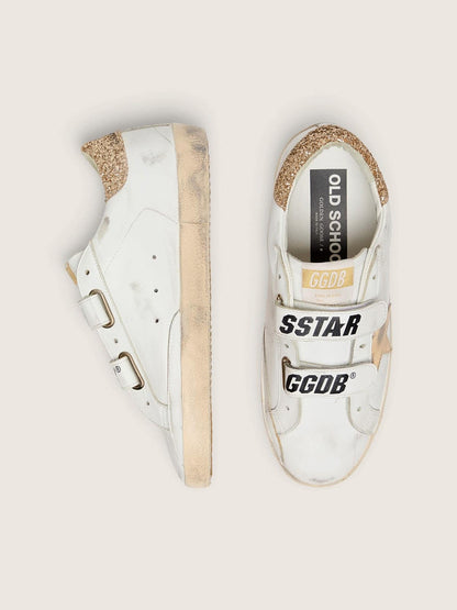 Golden Goose Womens Old School With Gold Star In Laminated Leather Womens