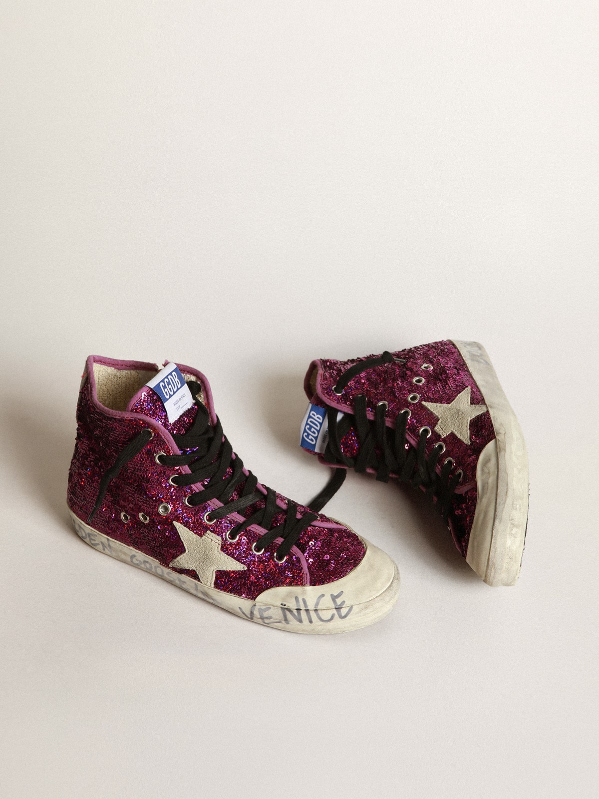 Golden Goose Francy Sneakers With Sequins And Handwritten Lettering On The Outsole Womens