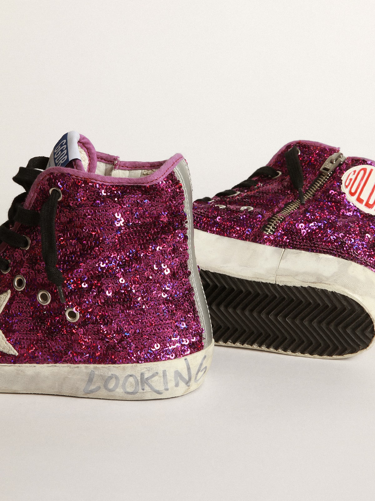 Golden Goose Francy Sneakers With Sequins And Handwritten Lettering On The Outsole Womens