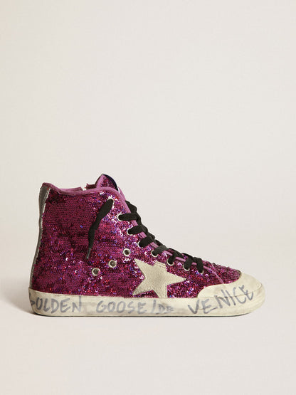 Golden Goose Francy Sneakers With Sequins And Handwritten Lettering On The Outsole Womens