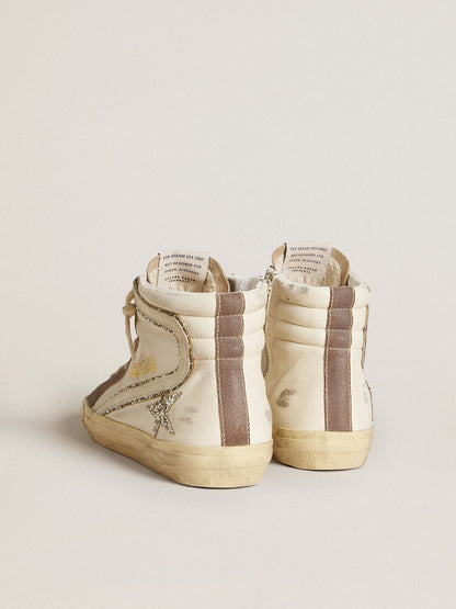Golden Goose Slide In Nappa With Glitter Star And Patent Leather Flash Womens