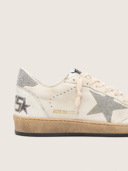 Golden Goose White Ball Star With A Swarovski Crystal Star And Heel Tab Womens