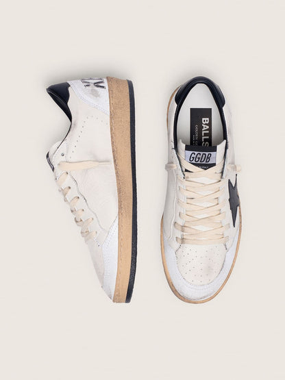 Golden Goose Womens Ball Star In Nappa With Black Star And Black Heel Tab Womens