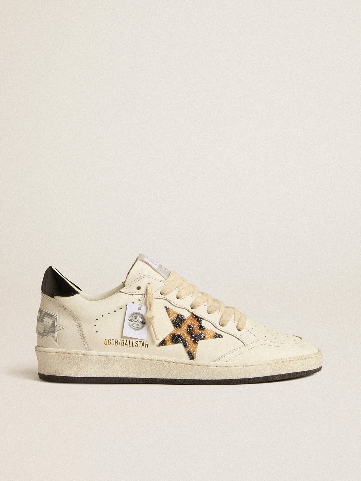 Golden Goose Womens Ball Star With Leopard-Print Star Embellished With Swarovski Crystal Womens