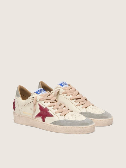Golden Goose Womens Ball Star Ltd In Nappa With Leather Star And Silver Suede Heel Tab Womens