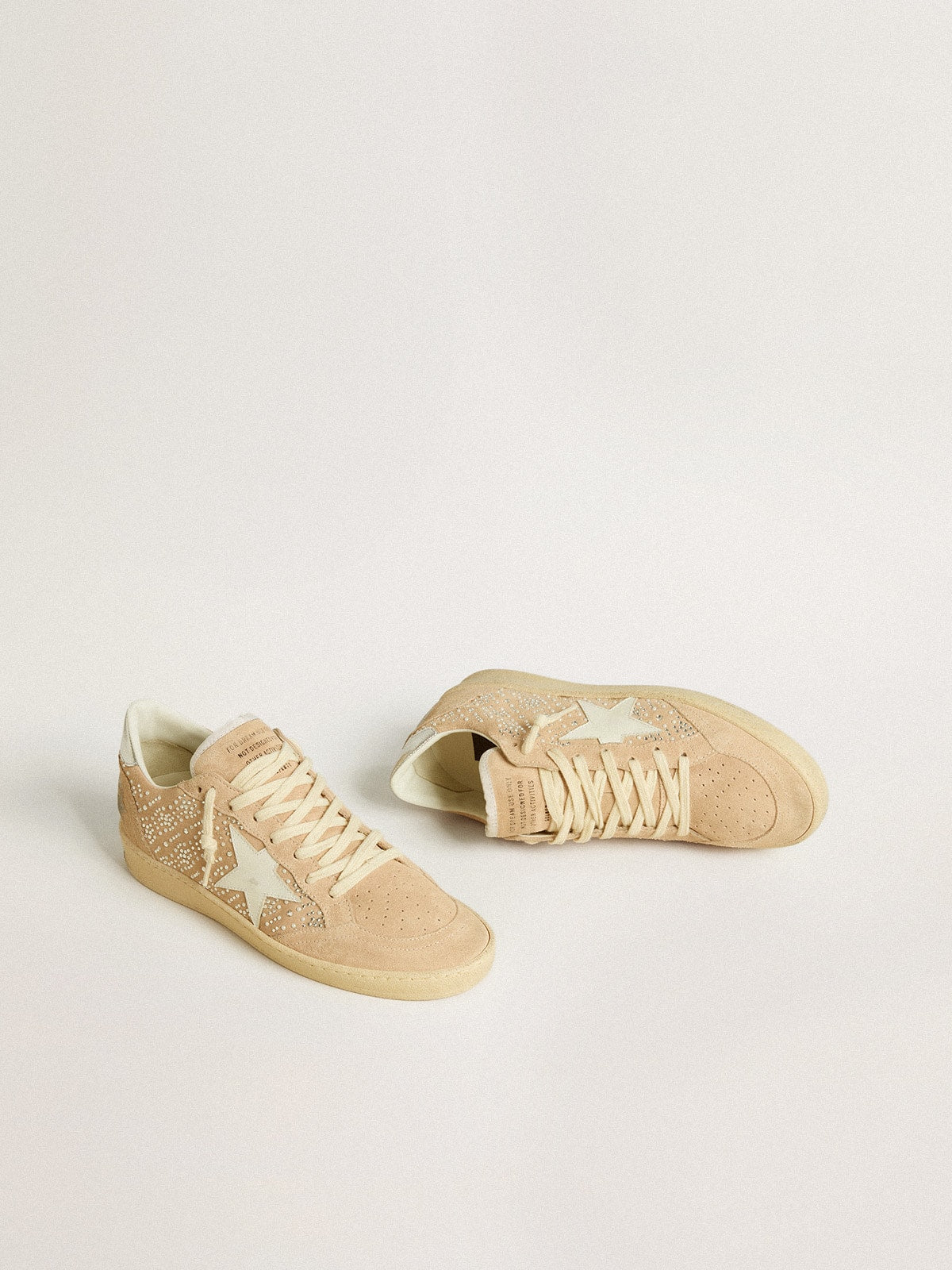 Golden Goose Ball Star In Suede And Swarovski Crystals With Leather Star And Metallic Heel Tab Womens