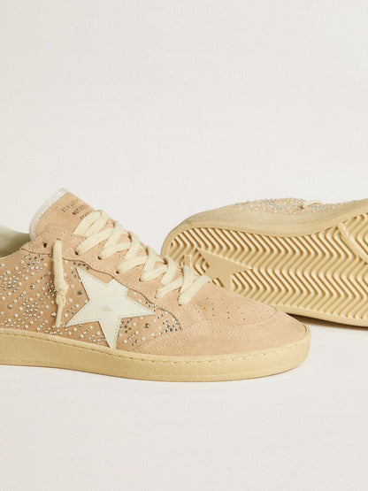 Golden Goose Ball Star In Suede And Swarovski Crystals With Leather Star And Metallic Heel Tab Womens
