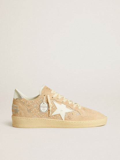Golden Goose Ball Star In Suede And Swarovski Crystals With Leather Star And Metallic Heel Tab Womens