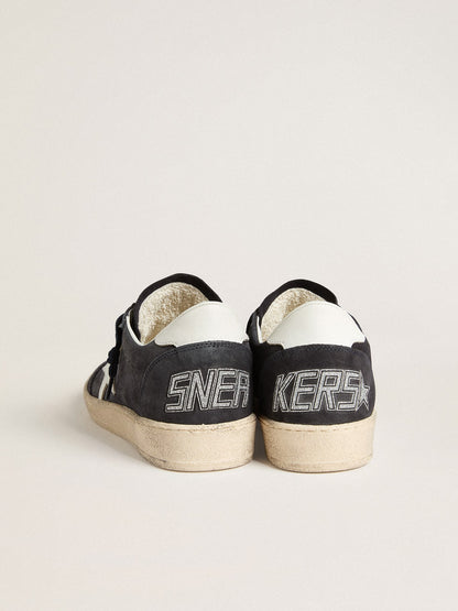 Golden Goose Womens Ball Star In Dark Blue Suede With Leather Star And Heel Tab Womens