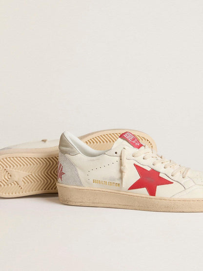 Golden Goose Valentines Day Womens Ball Star With Red Leather Star And Red Swarovski Lettering Womens