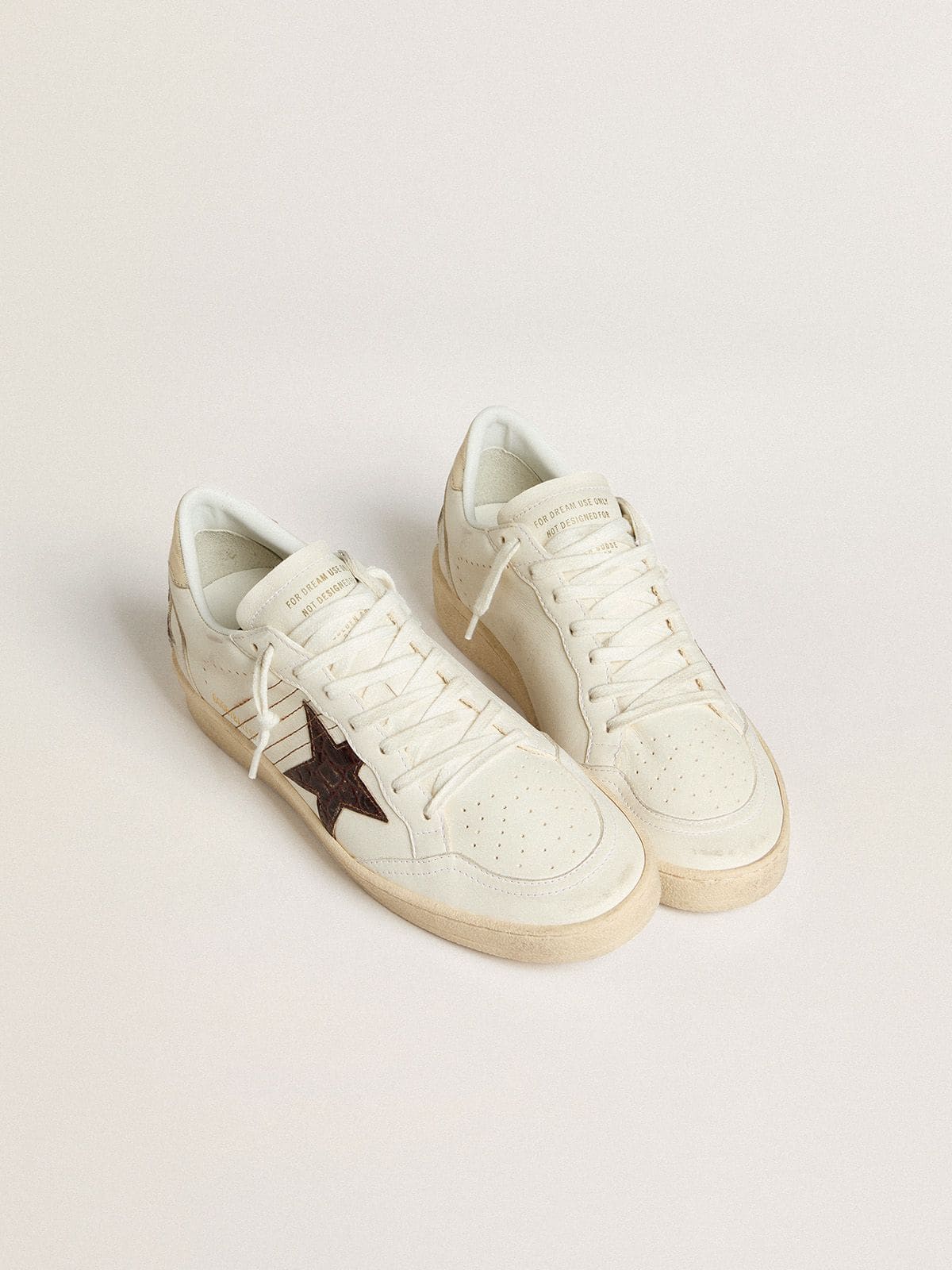 Golden Goose Ball Star With Burgundy Croc-Print Leather Star And Gold Heel Tab Womens