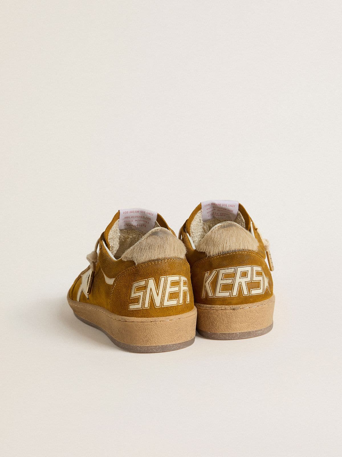 Golden Goose Womens Ball Star In Suede With Beige Leather Star And Pony Skin Heel Tab Womens