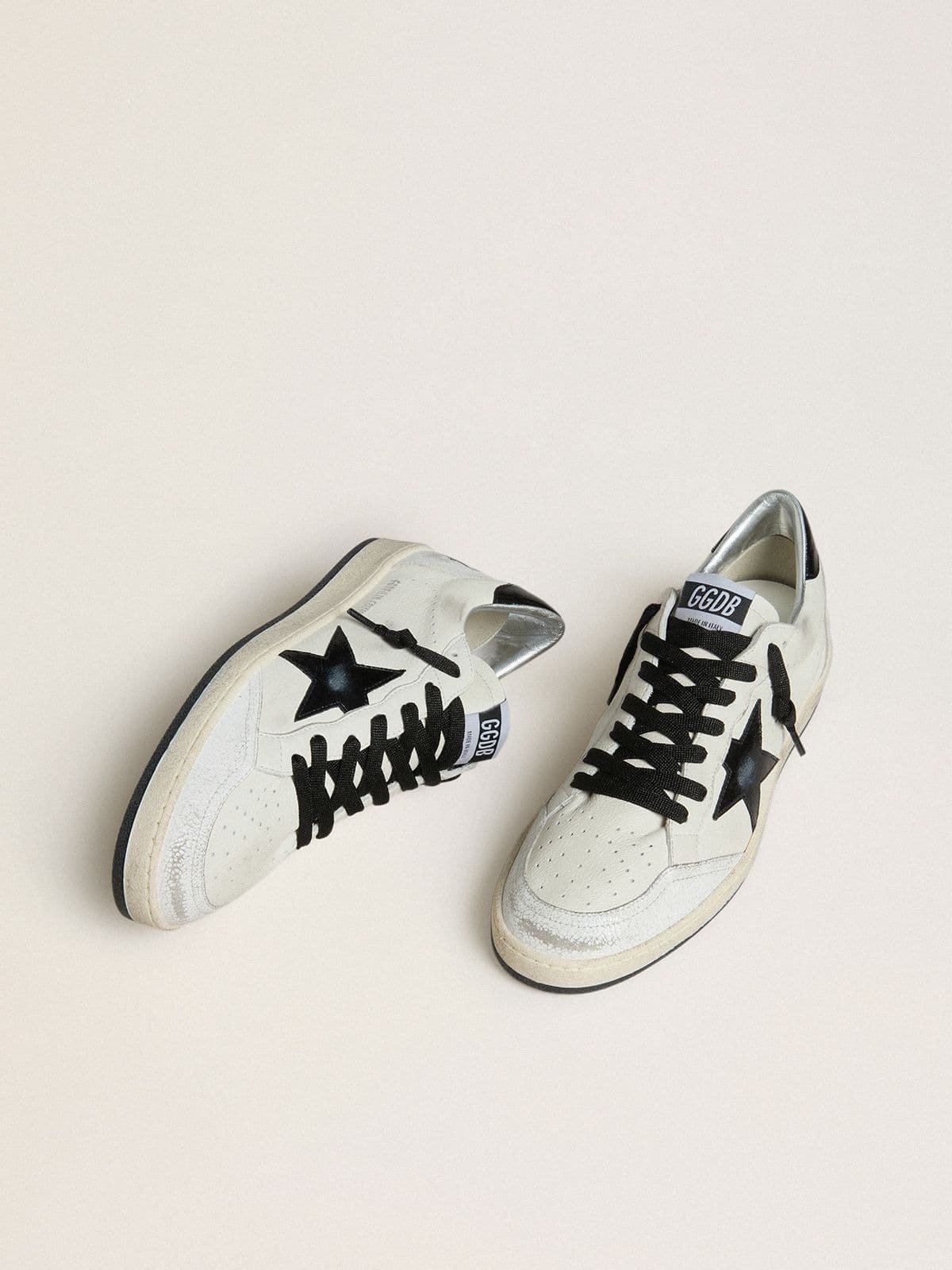 Golden Goose Womens Ball Star Wishes In Nappa With Black Naplak Star And Heel Tab Womens