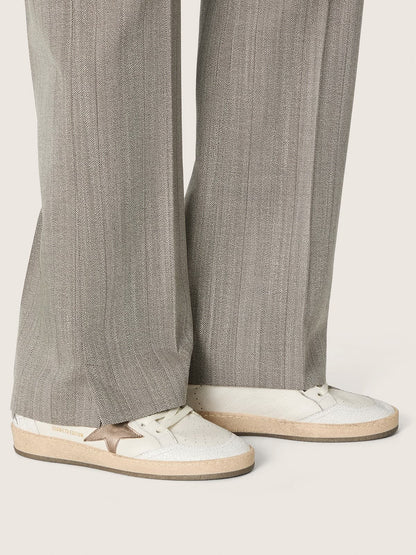 Golden Goose Womens Ball Star Wishes In White Leather With Metallic Bronze Leather Star Womens