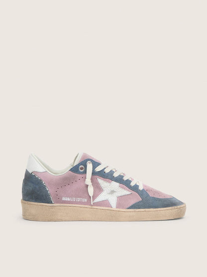 Golden Goose Womens Ball Star Ltd In Lilac Suede With White Star Womens