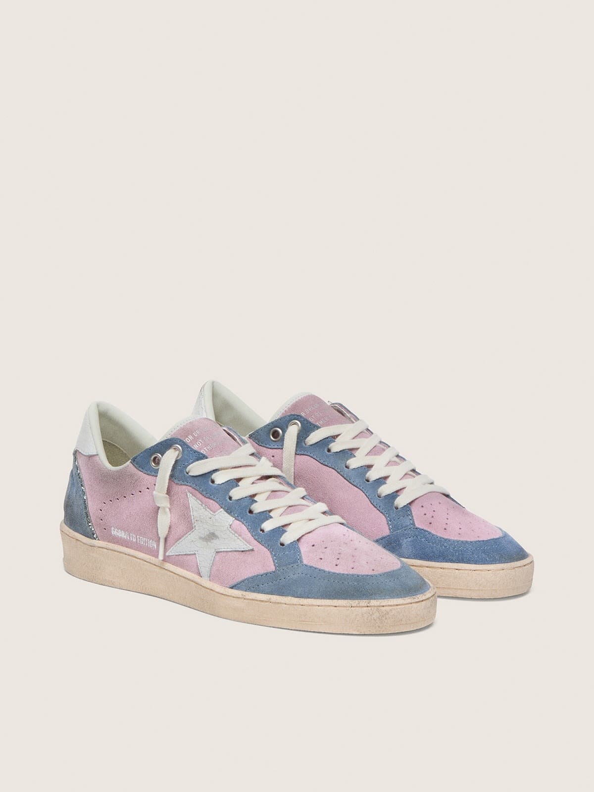 Golden Goose Womens Ball Star Ltd In Lilac Suede With White Star Womens