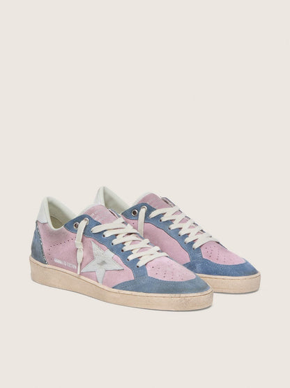 Golden Goose Womens Ball Star Ltd In Lilac Suede With White Star Womens