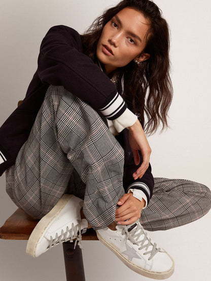 Golden Goose Womens Hi Star With Star And Metallic Silver Heel Womens