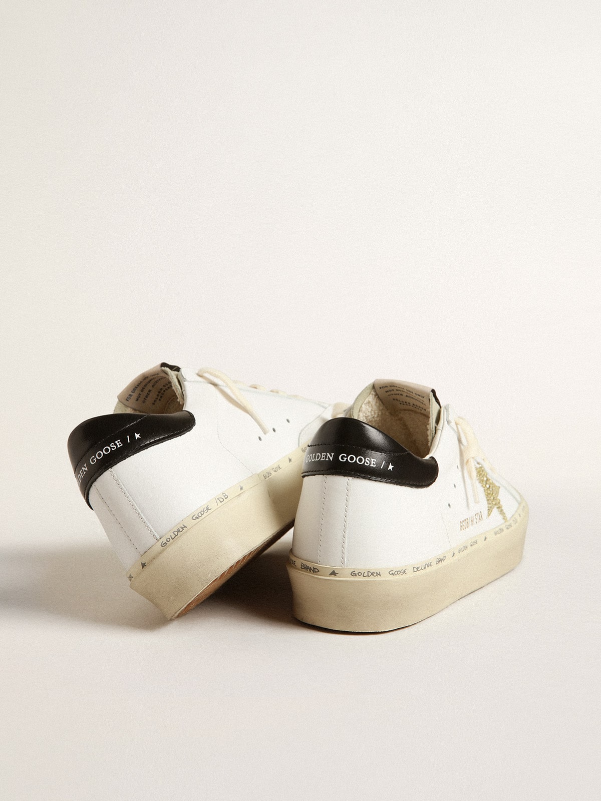 Golden Goose Hi Star With Swarovski Crystal Star And Black Heel Tab Womens