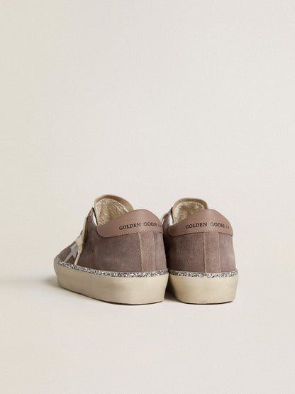 Golden Goose Womens Hi Star In Suede With Silver Leather Star And Leather Heel Tab Womens