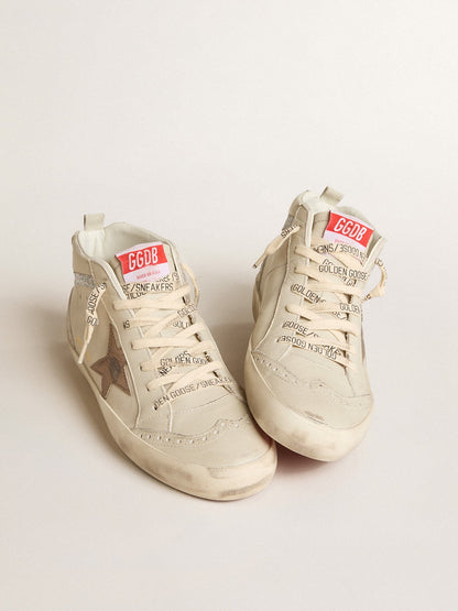 Golden Goose Womens Mid Star Ltd With Bronze Leather Star And Swarovski Crystal Flash Womens